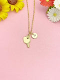 18K Gold Plated Pickleball Paddle Necklace, Dainty Sports Pendant Gift for Women, N7246