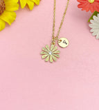 18K Gold Plated Daisy Necklace, Dainty CZ Flower Pendant Gift for Women, N7249