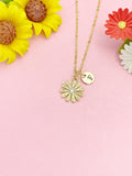 18K Gold Plated Daisy Necklace, Dainty CZ Flower Pendant Gift for Women, N7249