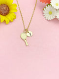 18K Gold Plated Tennis Racket Necklace, Dainty Sports Pendant Gift for Women, N7253