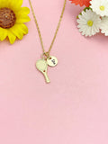 18K Gold Plated Tennis Racket Necklace, Dainty Sports Pendant Gift for Women, N7253