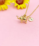 18K Gold Plated Elephant Necklace, Dainty Lucky Elephant Pendant Gift for Women, N7256