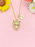 18K Gold Plated Leopard Necklace, Dainty CZ Animal Pendant Gift for Women, N7257