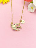18K Gold Plated Bird Necklace, Dainty Flying Swallow Pendant Gift for Women, N7261