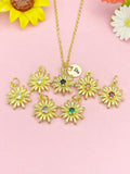 18K Gold Plated Daisy Necklace, Dainty Flower Pendant with Colorful CZ, Gift for Women, N7265