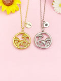 18K Gold Plated or Silver Jellyfish Necklace, Dainty Ocean Pendant Gift, N7266