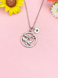 Silver Shark Necklace, Dainty Ocean Pendant Gift, N7267