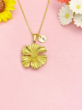 18K Gold Plated Hibiscus Necklace, Tropical Flower Pendant Gift, N7270