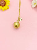 Gold Baseball Ball Sports Pendant Necklace, N7275