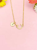 Gold Horseshoe Necklace, Lucky Pendant Gift for Women, N7277