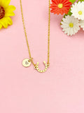 Gold Horseshoe Necklace, Lucky Pendant Gift for Women, N7277