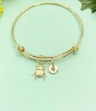 Scarab Bug Insect Charm Personized Gold Or Silver Bracelet, N4944