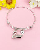 Silver or Gold Swan Charm Bracelet, N2163S