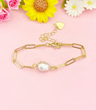 Pearl Charm Gold Bracelet, N6074