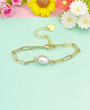 Pearl Charm Gold Bracelet, N6074