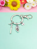 Otolaryngologists Keychain, Silver Otoscope and Ear Charm Jewelry, ENT Doctor Gift, K6970