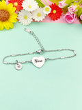 Best Christmas Gift for Nina, Nina Bracelet, Stainless Steel Heart Bracelet, Best Nina Jewelry, Personalized Gifts, D267