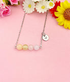 Morganite Necklace, Natural Morganite Gemstone Jewelry, N6347S
