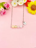 Morganite Necklace, Natural Morganite Gemstone Jewelry, N6347S
