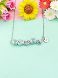 Larimar Necklace in Gold or Silver, Natural Larimar Gemstone Jewelry, Bracelet Option, N6305