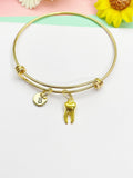 Gold Tooth Charm Bangle, Personalized Initial, Dentist Gift, B1326