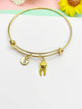 Gold Tooth Charm Bangle, Personalized Initial, Dentist Gift, B1326