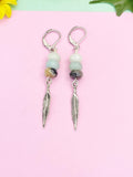Flower Amazonite Earrings, Natural Flower Amazonite Gemstone Jewelry, E7214