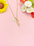 18K Gold Plated Bride Necklace, Dainty Script Pendant, Bridal Gift for Women, N7219