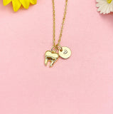18K Gold Plated Tooth Necklace, Dainty Dentist Pendant Gift for Women, N7220