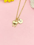 18K Gold Plated Tooth Necklace, Dainty Dentist Pendant Gift for Women, N7220