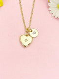 18K Gold Plated Heart Necklace, Cubic Zirconia Starburst Pendant Gift for Women, N7221