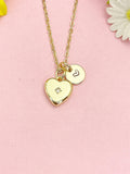 18K Gold Plated Heart Necklace, Cubic Zirconia Starburst Pendant Gift for Women, N7221