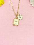 18K Gold Plated Rectangle Necklace, Cubic Zirconia Bar Pendant Gift for Women, N7223