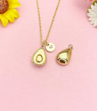 18K Gold Plated Avocado Necklace, Dainty Foodie Pendant Gift for Women, N7225