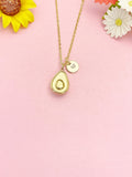 18K Gold Plated Avocado Necklace, Dainty Foodie Pendant Gift for Women, N7225