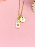 18K Gold Plated Ballet Slipper Necklace, Pink Enamel Dance Pendant Gift, N7230