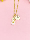 18K Gold Plated Ballet Slipper Necklace, Pink Enamel Dance Pendant Gift, N7230