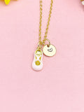 18K Gold Plated Ballet Slipper Necklace, Pink Enamel Dance Pendant Gift, N7230