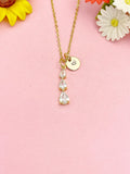 18K Gold Plated Teardrop Necklace, Dainty CZ Pendant Gift, N7231