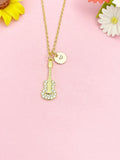 18K Gold Plated Guitar Necklace, Dainty CZ Music Pendant Gift, N7234