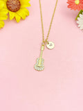 18K Gold Plated Guitar Necklace, Dainty CZ Music Pendant Gift, N7234