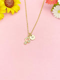 18K Gold Plated Music Note Necklace, Dainty CZ Pendant Gift, N7235