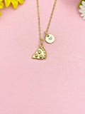 18K Gold Plated Pizza Necklace, Dainty Foodie Pendant Gift, N7237