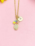 18K Gold Plated Cocktail Necklace, Dainty CZ Drink Pendant Gift, N7238