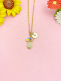 18K Gold Plated Cocktail Necklace, Dainty CZ Drink Pendant Gift, N7238