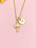 18K Gold Plated Candelabra Necklace, Dainty CZ Candle Pendant Gift, N7240