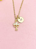 18K Gold Plated Candelabra Necklace, Dainty CZ Candle Pendant Gift, N7240