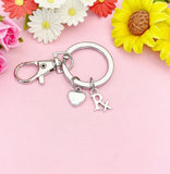 Silver Rx Keychain, Medical Symbol Charm Gift for Healthcare Workers, K2239