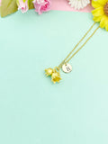 18K Gold Plated Bellflower Necklace, Dainty Floral Pendant Gift for Women, N5213G