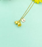18K Gold Plated Bellflower Necklace, Dainty Floral Pendant Gift for Women, N5213G